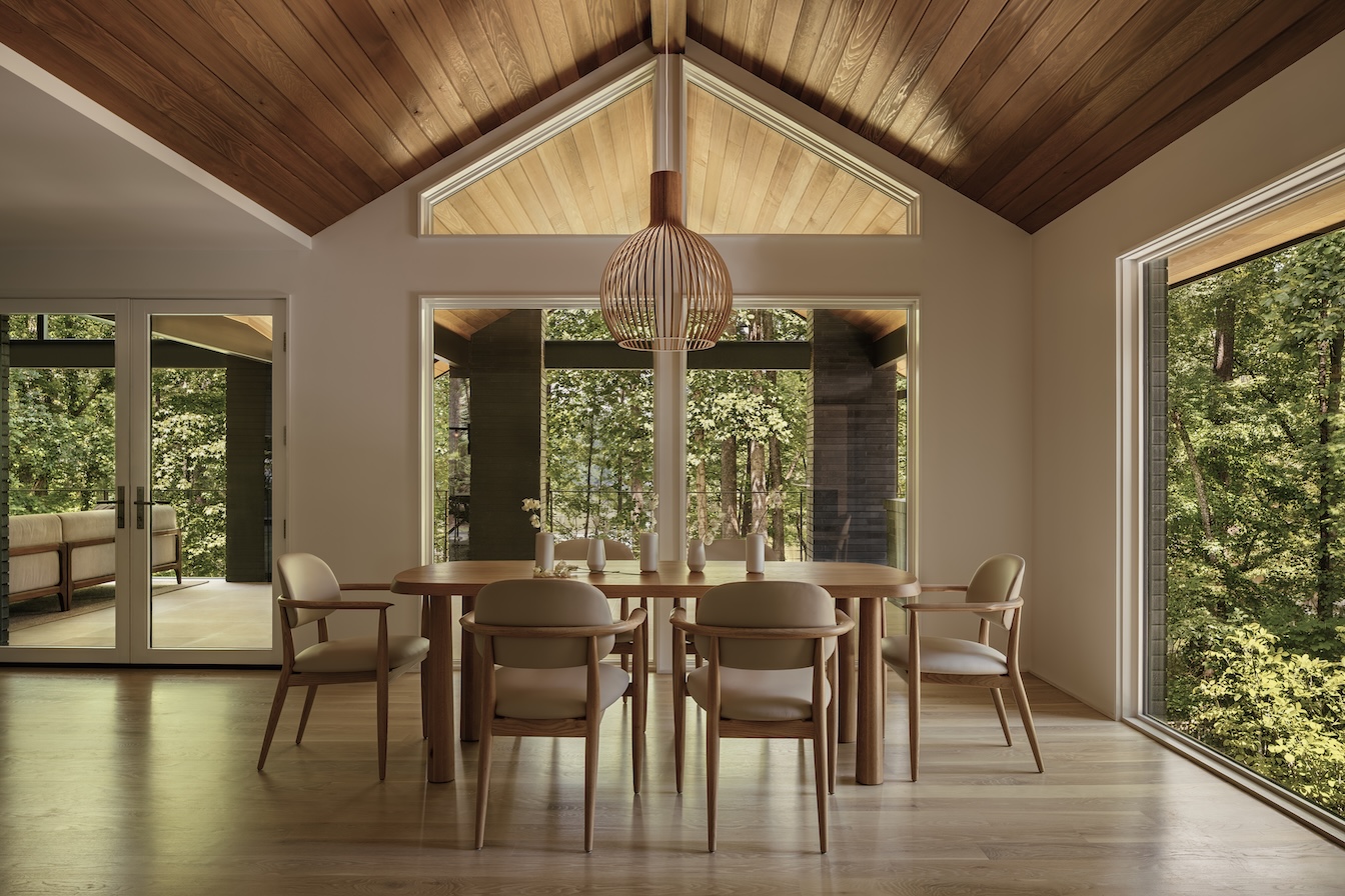 Sunlit dining room in an Atlanta family home renovation by a TALD-vetted interior designer